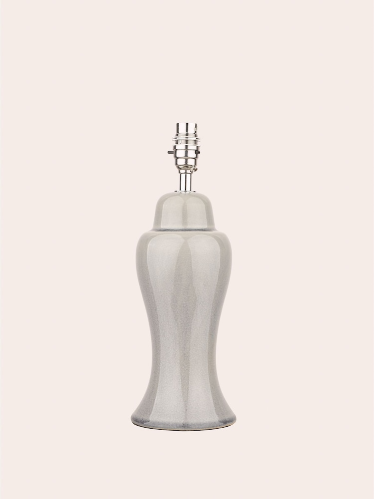 Laura Ashley Pale Slate Grey Regina Crackle Grazed Ceramic Table Lamp Base - Image 4 of 4