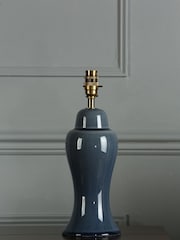 Laura Ashley Dusky Seaspray Blue Regina Crackle Grazed Ceramic Table Lamp Base - Image 1 of 4