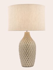Laura Ashley Grey Heathfield Honeycomb Ceramic Complete Table Lamp - Image 3 of 4