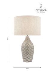 Laura Ashley Grey Heathfield Honeycomb Ceramic Complete Table Lamp - Image 4 of 4