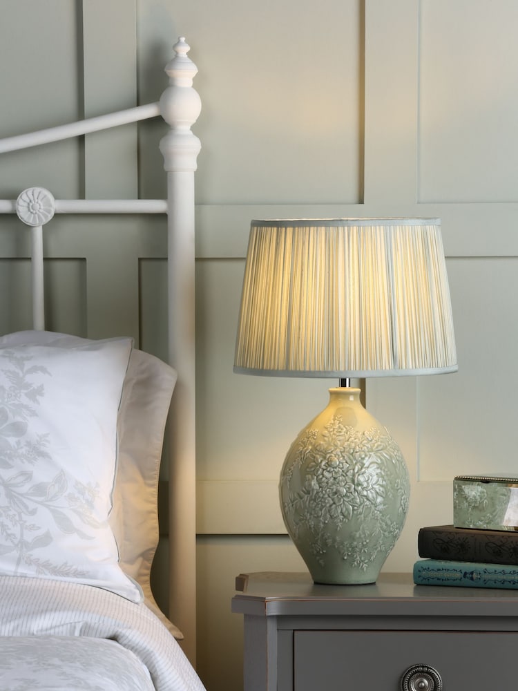 Laura Ashley Green Picardie Ceramic Table Lamp Base - Image 2 of 5