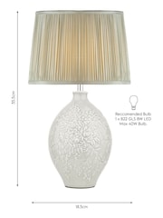Laura Ashley Green Picardie Ceramic Table Lamp Base - Image 5 of 5