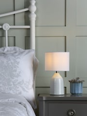 Laura Ashley Set of 2 Cream Penny Complete Ceramic Table Lamps - Image 1 of 4