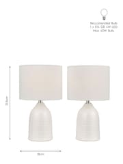 Laura Ashley Set of 2 Cream Penny Complete Ceramic Table Lamps - Image 4 of 4