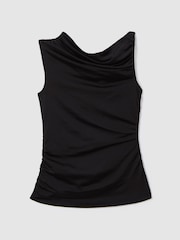 Reiss Black Dylan Ruched Off-The-Shoulder Top - Image 2 of 5