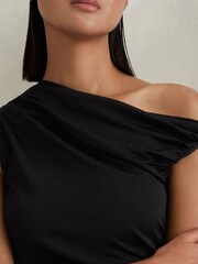 Reiss Black Dylan Ruched Off-The-Shoulder Top - Image 4 of 5