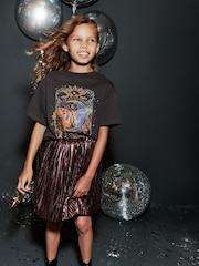 Pink Metallic Pleat Skirt (3-16yrs) - Image 1 of 8