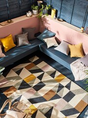 Scion Pink Nuevo Outdoor Rug - Image 1 of 2