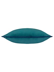 Riva Paoletti Teal Blue/Navy 55 x 55cm Meridian Velvet Cushion - Image 3 of 4