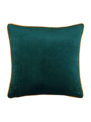 Riva Paoletti Teal Blue/Clementine Orange 55 x 55cm Meridian Velvet Cushion - Image 2 of 4