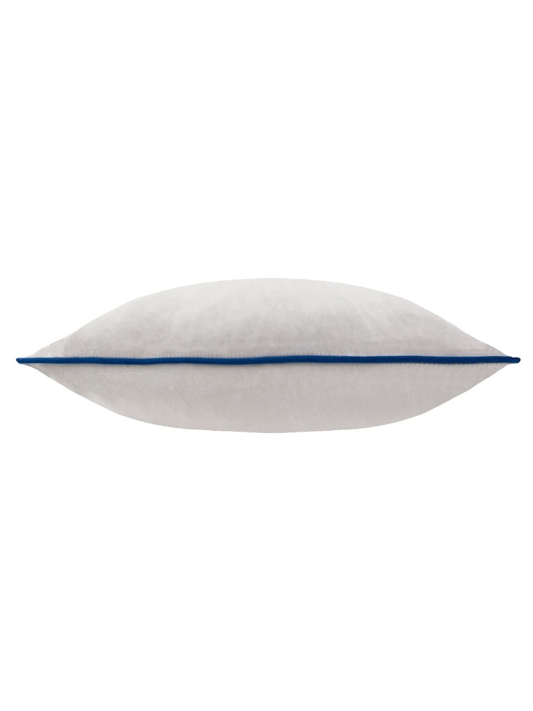Riva Paoletti Silver/Navy Blue 55 x 55cm Autumn Meridian Velvet Cushion - Image 4 of 4 Riva Paoletti Silver/Navy Blue 55 x 55cm Autumn Meridian Velvet Cushion - Image 4 of 4