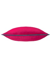 Riva Paoletti Raspberry Pink/Teal Blue 55 x 55cm Meridian Velvet Cushion - Image 4 of 5