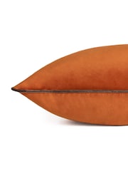 Riva Paoletti Pumpkin/Mocha 55 x 55cm Meridian Velvet Cushion - Image 2 of 4