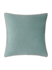 Riva Paoletti Mineral Green/Blush Pink 55 x 55cm Meridian Velvet Cushion - Image 3 of 5