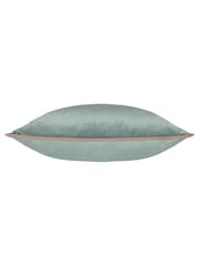 Riva Paoletti Mineral Green/Blush Pink 55 x 55cm Meridian Velvet Cushion - Image 4 of 5