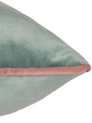 Riva Paoletti Mineral Green/Blush Pink 55 x 55cm Meridian Velvet Cushion - Image 5 of 5