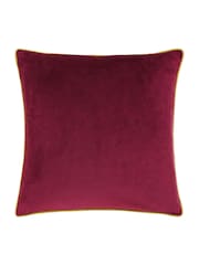 Riva Paoletti Maroon Red/Moss Green 55 x 55cm Meridian Velvet Cushion - Image 3 of 5
