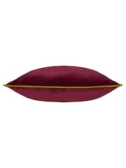 Riva Paoletti Maroon Red/Moss Green 55 x 55cm Meridian Velvet Cushion - Image 4 of 5