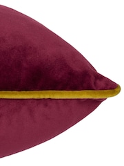 Riva Paoletti Maroon Red/Moss Green 55 x 55cm Meridian Velvet Cushion - Image 5 of 5
