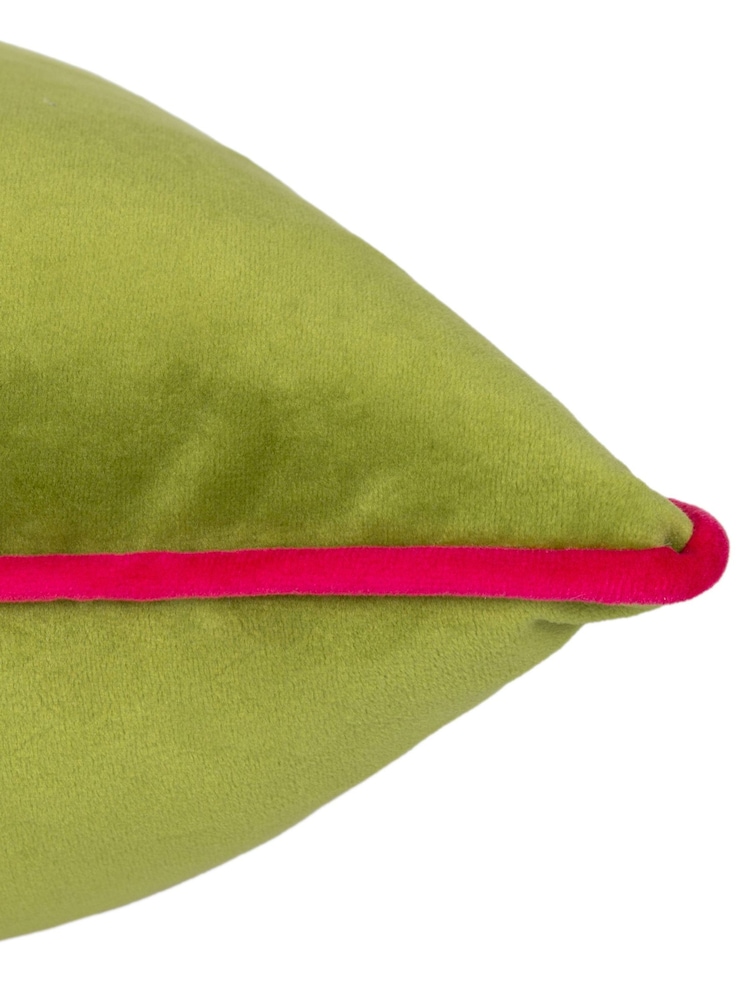 Riva Paoletti Lime Green 55 x 55cm Meridian Velvet Cushion - Image 5 of 5
