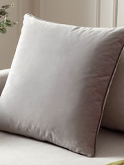 Riva Paoletti Dove/Charcoal Grey 55 x 55cm Meridian Velvet Cushion - Image 1 of 5
