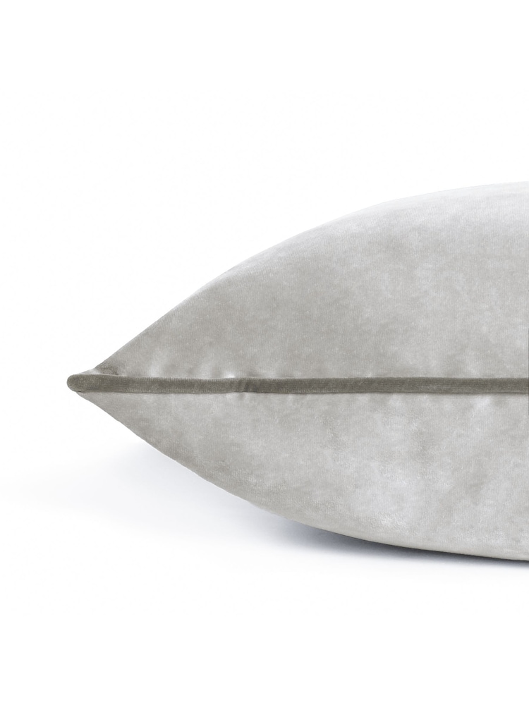 Riva Paoletti Dove/Charcoal Grey 55 x 55cm Meridian Velvet Cushion - Image 5 of 5