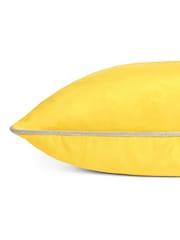 Riva Paoletti Cylon Yellow/Silver Grey 55 x 55cm Meridian Velvet Cushion - Image 4 of 4