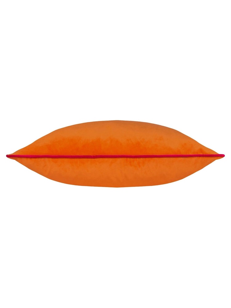 Riva Paoletti Orange 55 x 55cm Autumn Meridian Velvet Cushion - Image 5 of 5 Riva Paoletti Orange 55 x 55cm Autumn Meridian Velvet Cushion - Image 5 of 5