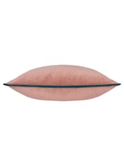 Riva Paoletti Blush Pink/Teal Blue 55 x 55cm Meridian Velvet Cushion - Image 4 of 5