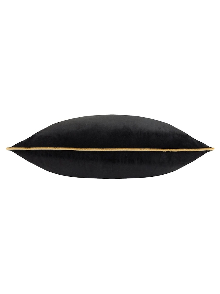Riva Paoletti Black/Gold 55 x 55cm Meridian Velvet Cushion - Image 4 of 4