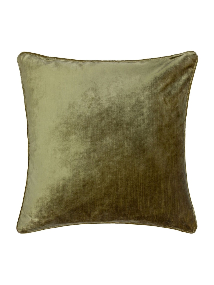 Riva Paoletti Olive Green 55 x 55cm Luxe Velvet Cushion - Image 1 of 3