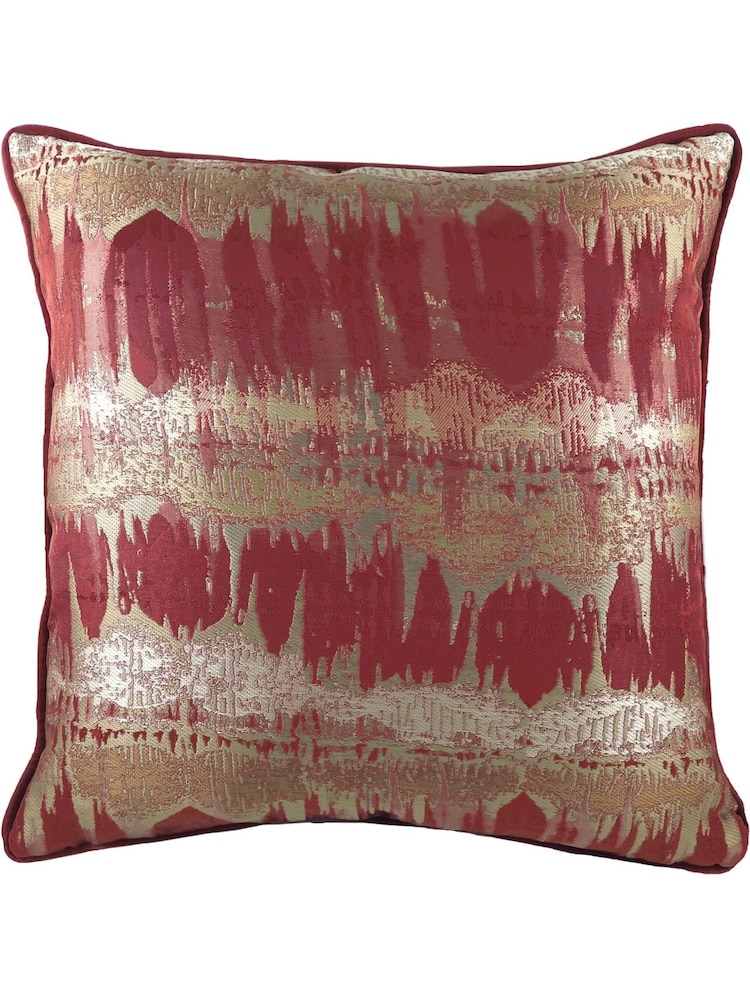 Evans Lichfield Burgundy Red 56 x 56cm Inca Jacquard Cushion - Image 1 of 3 Evans Lichfield Burgundy Red 56 x 56cm Inca Jacquard Cushion - Image 1 of 3