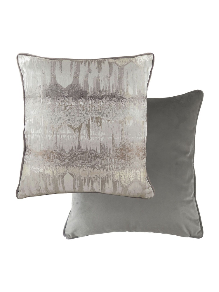 Evans Lichfield Steel Grey 43 x 43cm Inca Jacquard Cushion - Image 1 of 2