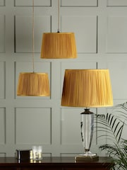 Laura Ashley Ochre Yellow Hemsley Pleated Silk Empire Easyfit Lamp Shade - Image 2 of 5