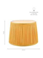 Laura Ashley Ochre Yellow Hemsley Pleated Silk Empire Easyfit Lamp Shade - Image 5 of 5