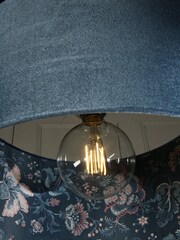 Laura Ashley Blue Portia Velvet Easy Fit Shade - Image 4 of 6