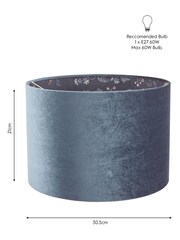 Laura Ashley Blue Portia Velvet Easy Fit Shade - Image 5 of 6