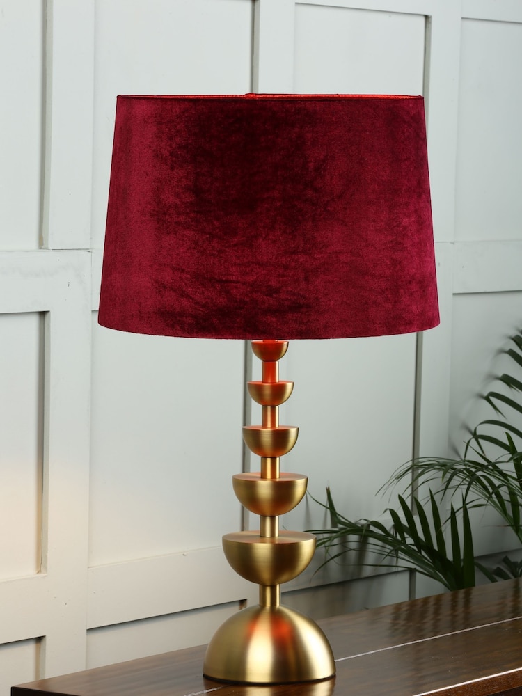 Laura Ashley Cranberry Velvet Empire Drum Easyfit Nigella Lamp Shade - Image 1 of 4