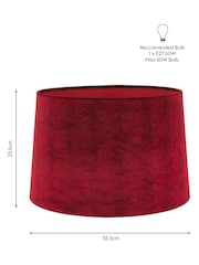 Laura Ashley Cranberry Velvet Empire Drum Easyfit Nigella Lamp Shade - Image 4 of 4