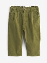 Зеленый хаки - Брюки чинос со складками спереди ( 3 мес. - 7 лет) - Image 1 of 3