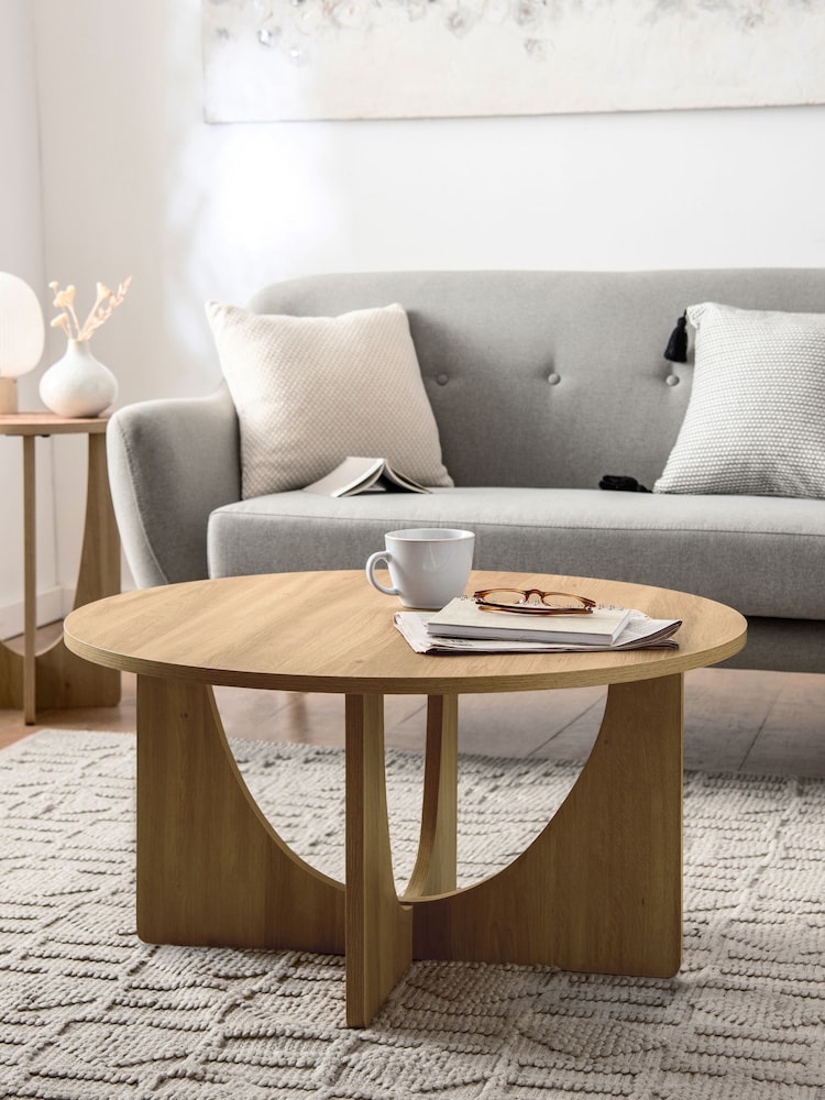 Natural Craft Wood Effect Side Table - Image 1 of 7