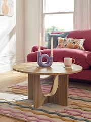 Natural Craft Wood Effect Side Table - Image 2 of 7