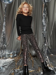 Bronze Animal Print Sequin Leggings (3-16yrs) - Image 1 of 9