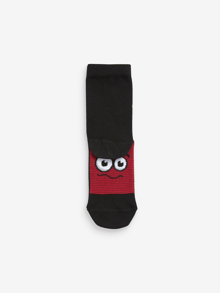 Black/ Bright Faces Cotton Rich Socks 7 Pack - Image 2 of 8