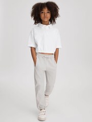 Reiss Ivory Pax 4-9 yrs Cotton Cropped Polo Shirt - Image 1 of 4