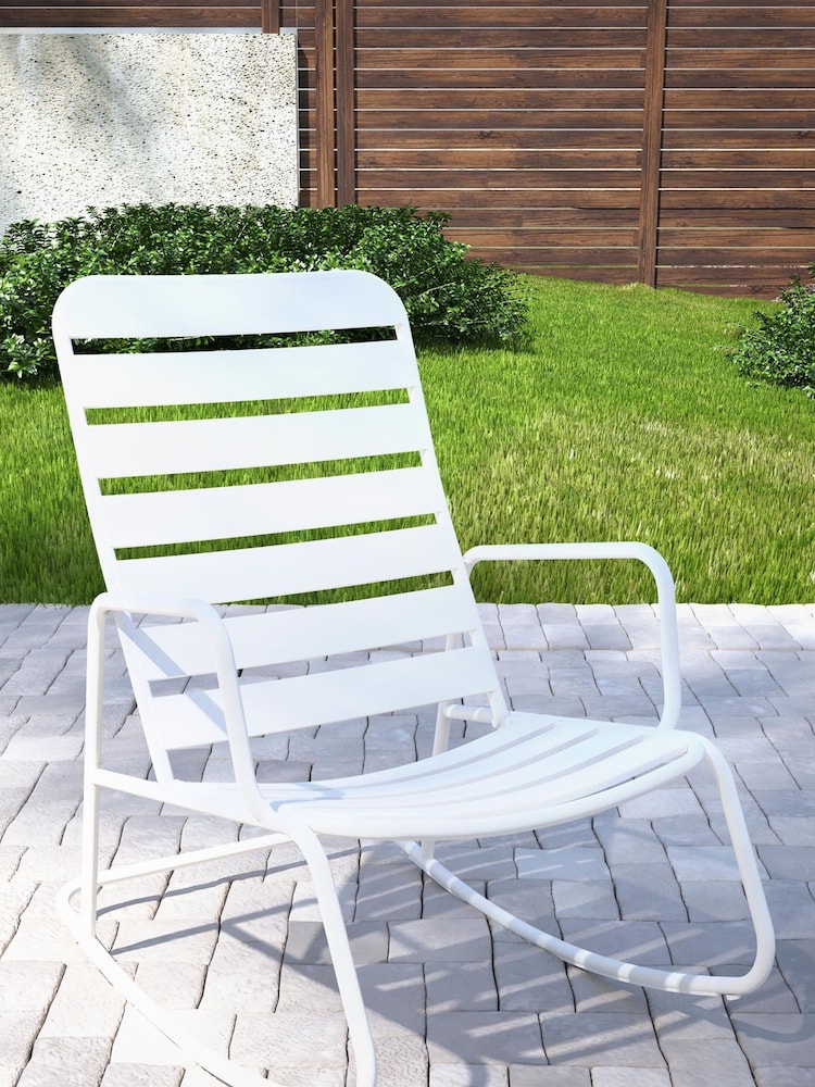 Novogratz White Roberta Outdoor Garden Rocking Chair - Image 1 of 5