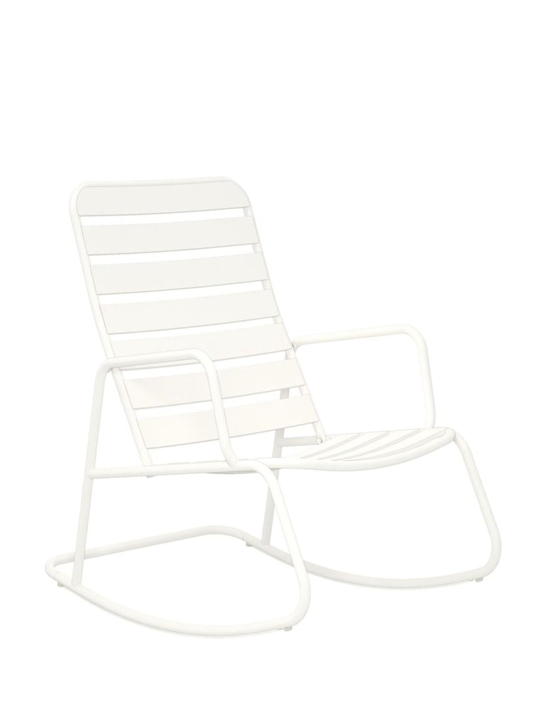 Novogratz White Roberta Outdoor Garden Rocking Chair - Image 2 of 5