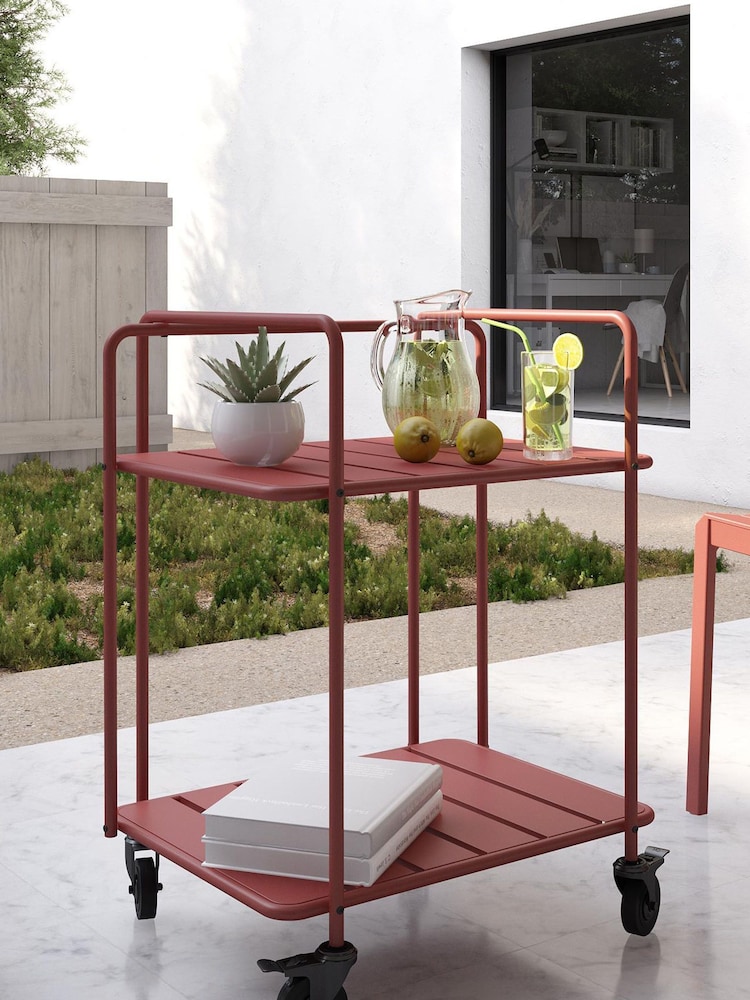 Novogratz Red Penelope Indoor And Outdoor Bar Cart - Image 1 of 5