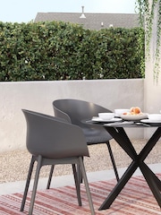 Novogratz Grey York 2 Pack Outdoor XL Garden Dining Chairs - Image 2 of 5