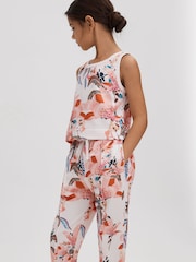 Reiss Pink Print Kemi 4-9 yrs Cotton Vest and Joggers Set - Image 3 of 5